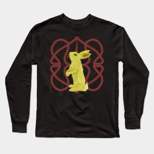 Mythological Creature The Almiraj Hare With Background Long Sleeve T-Shirt